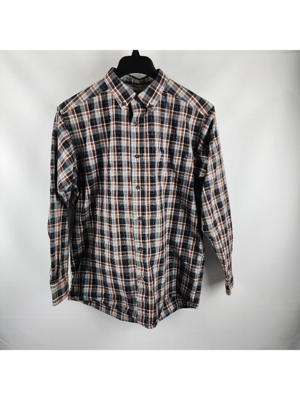 Ariat Shirt Mens Medium Plaid Pro Series Nathanael L/S Button Up